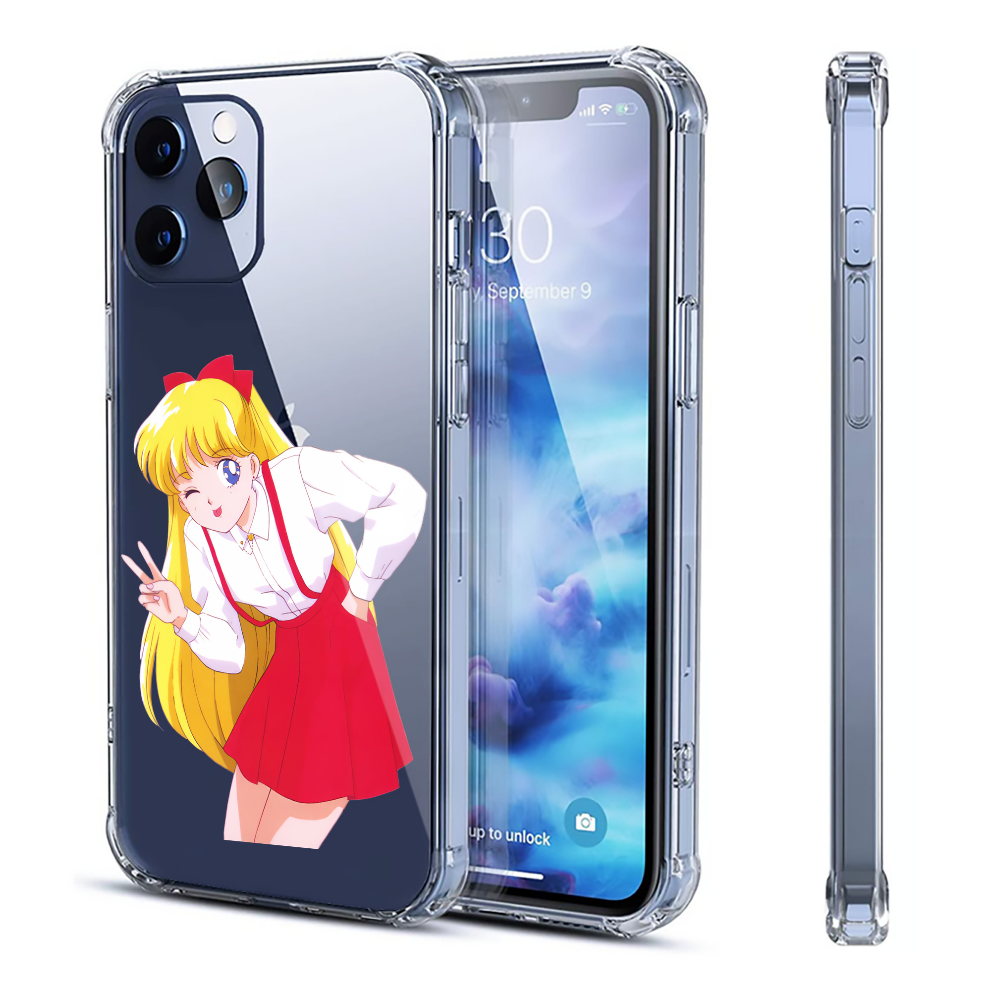 （画像用） 美少女戦士セーラームーン 愛野 美奈子 あいの みなこ Sailor Moon Aino Minako 【iPhone 12シリーズ対応】透明スマホケース（クリアソフトケース）